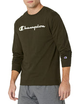Champion Men's Classic Long Sleeve Tee, Army Script, XX-Large